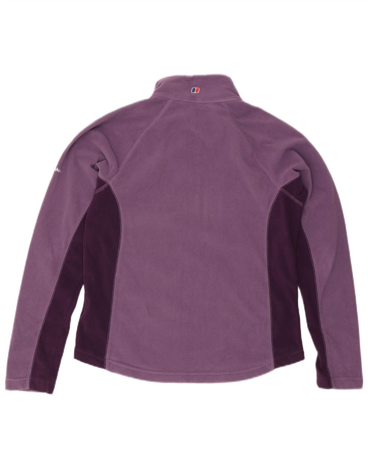 BERGHAUS Pull polaire à col zippé pour femme UK 14 Large Violet Colourblock