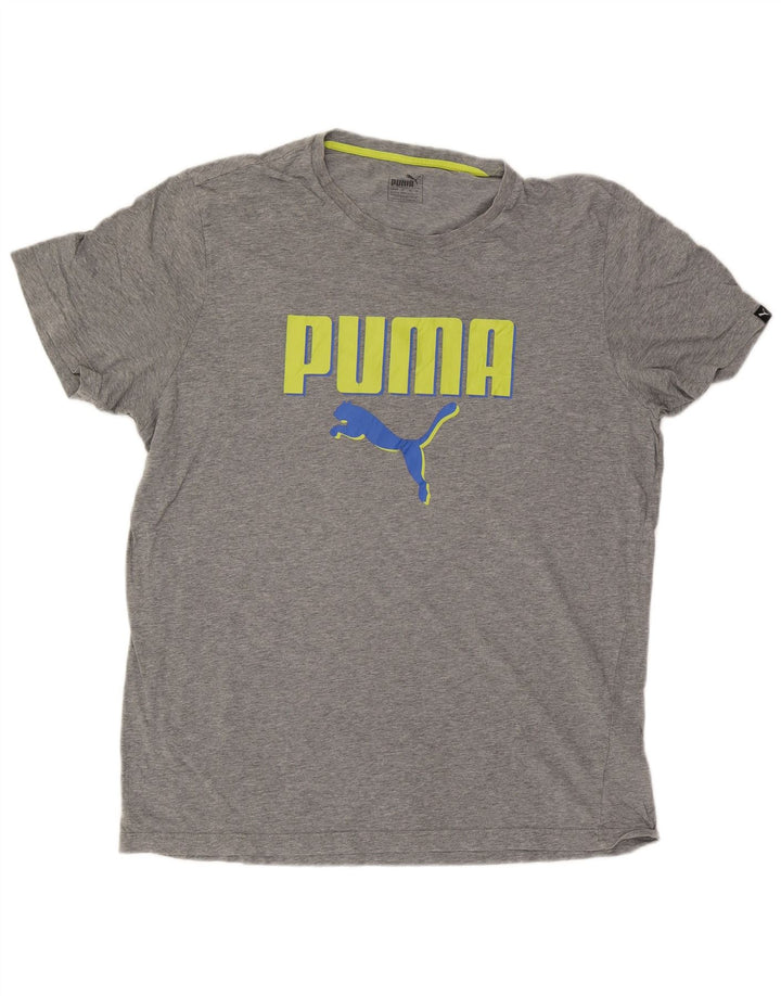 Puma T-shirt graphique pour homme 2XL Gris moucheté