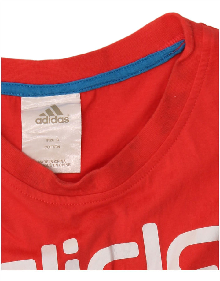 Adidas Mens Graphic T-Shirt Top Petit Rouge Coton