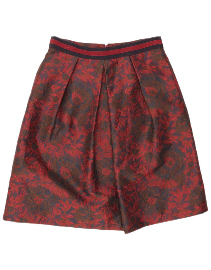 LUISA SPAGNOLI Jupe trapèze pour femme IT 44 Medium W28 Rouge Floral Polyester