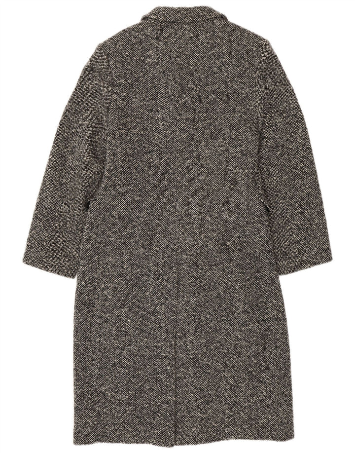 MICHELE BOYARD Manteau Femme UK 12 Laine Mouchetée Noir Moyen