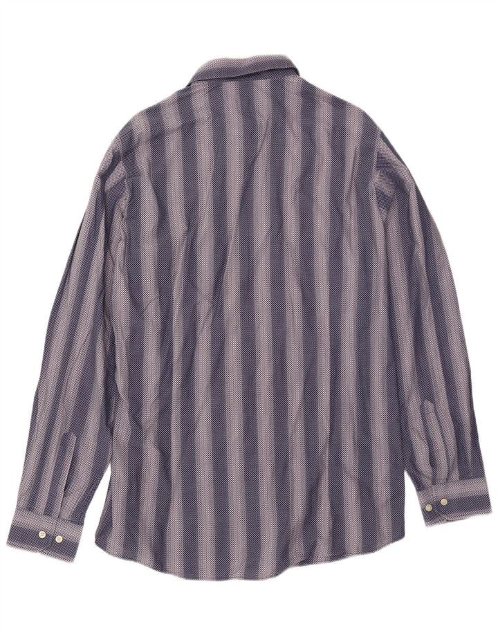 Hugo Boss Chemise XL en coton rayé bleu marine
