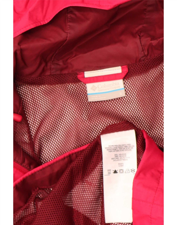 Columbia Veste de pluie à capuche pour femme UK 10 Small Rose Nylon