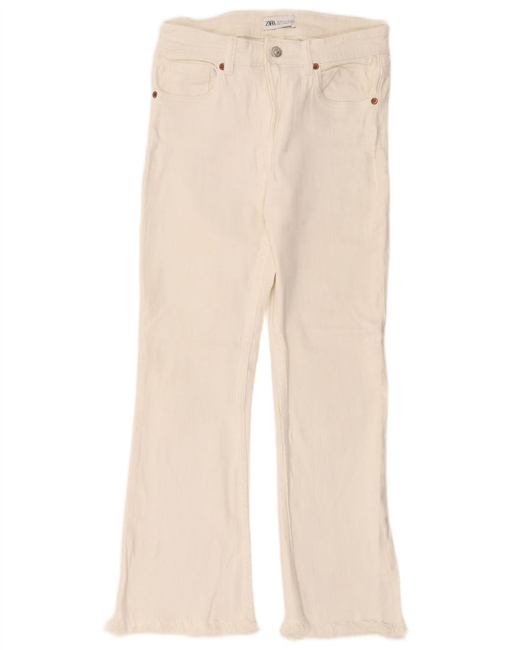 Zara Jean évasé femme EU 36 XS W26 L26 coton blanc