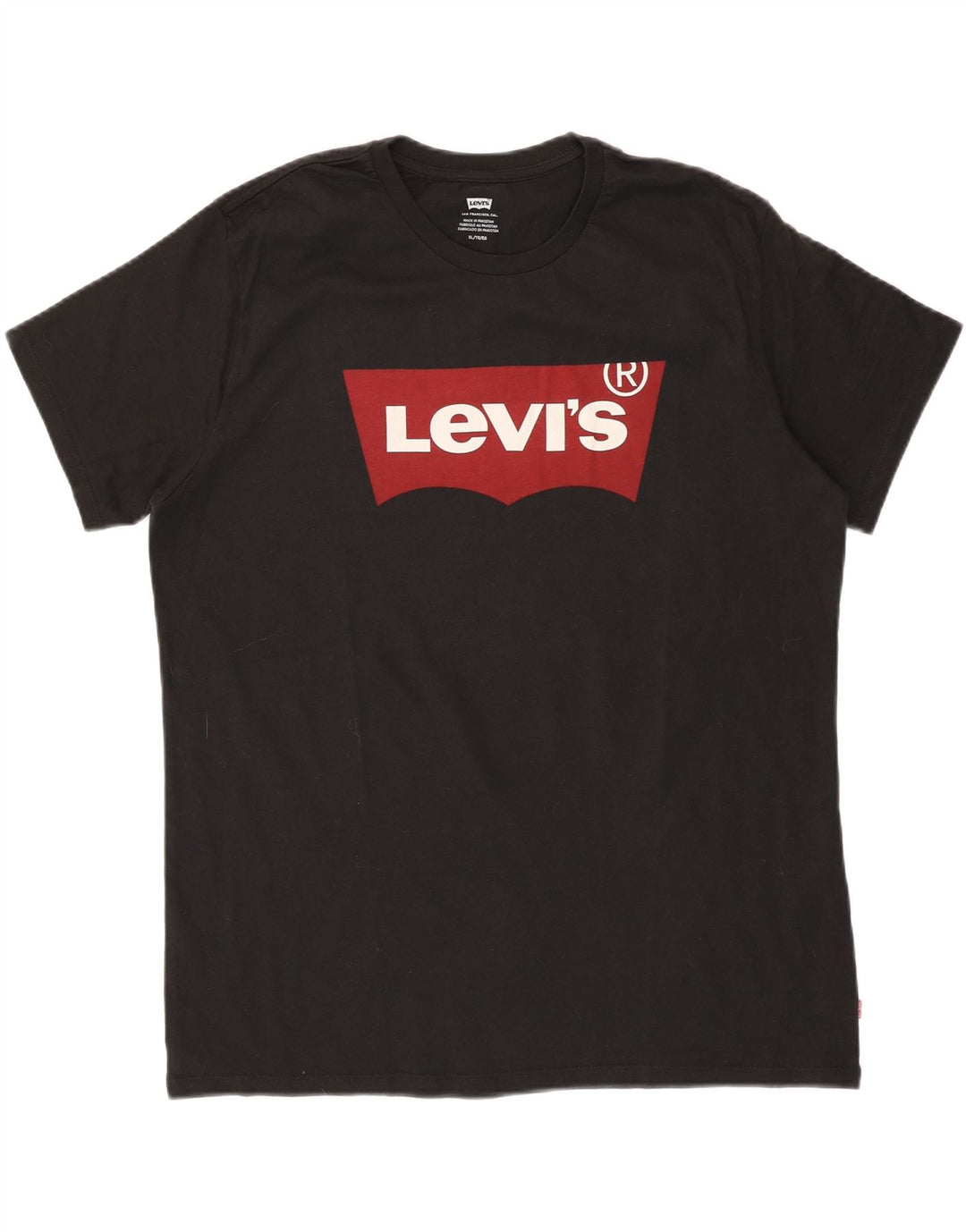 LEVI'S Mens Graphic T-Shirt Top XL Black Cotton