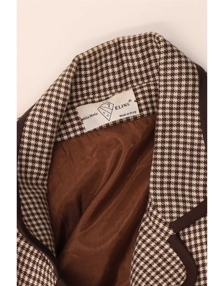 Alta Moda Manteau croisé pour femme UK 8 Petit pied-de-poule marron