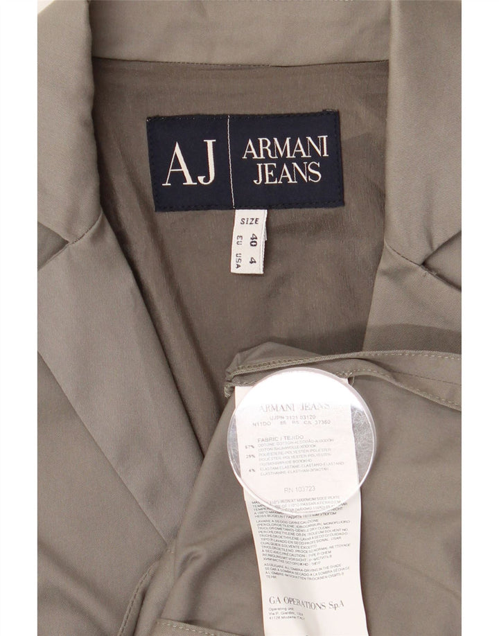 Armani Jeans Veste Blazer 2 Boutons Femme EU 40 Coton Gris Moyen