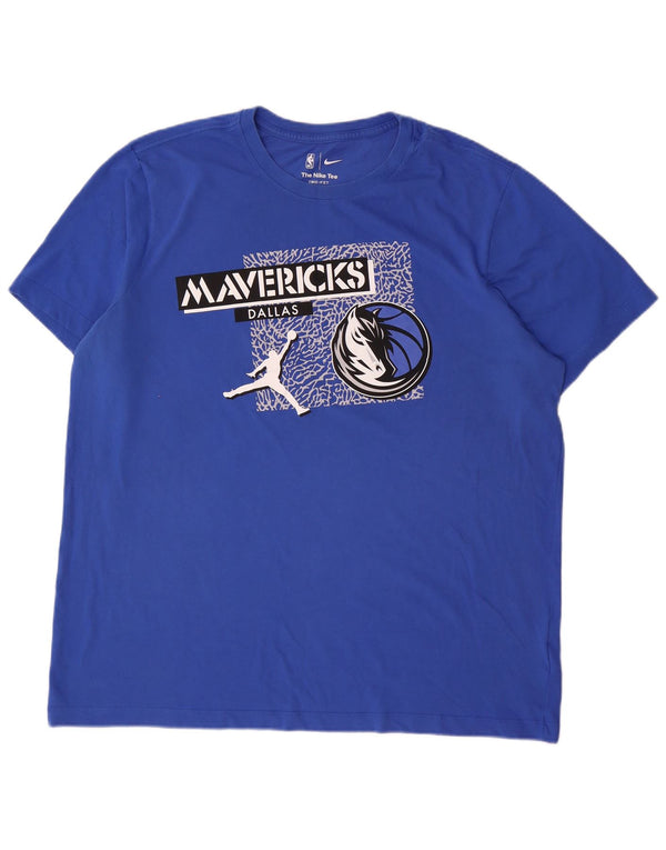 Nike Dallas Mavericks T-shirt graphique pour homme Bleu XL Coton