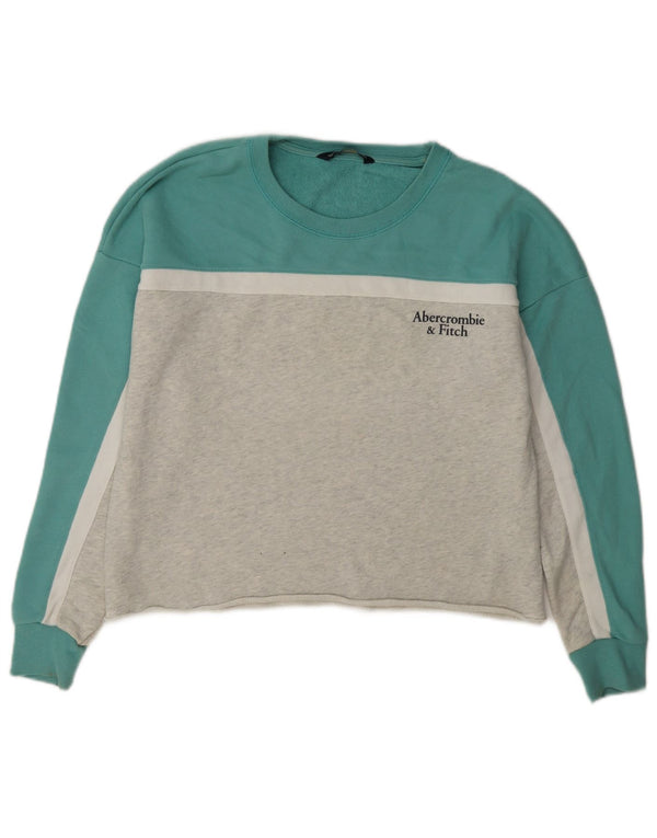Abercrombie & Fitch Sweat-shirt pour femme UK 10 Small Gris Colourblock