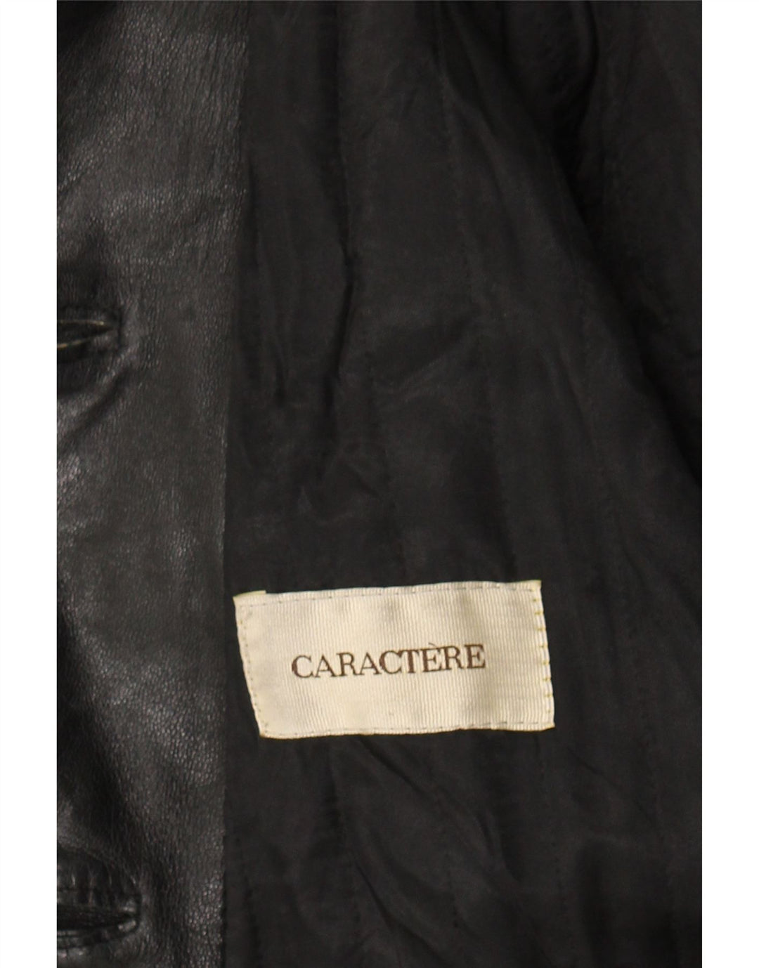 CARACTERE Womens Leather Jacket IT 46 Large Black Leather Vintage Caractere and Second-Hand Caractere from Messina Hembry 