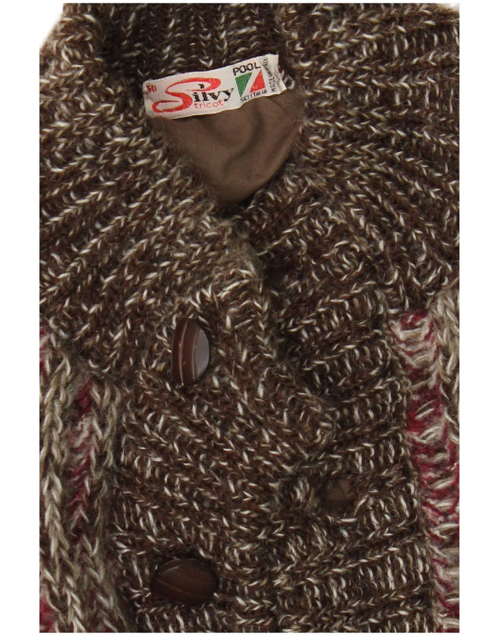 Silvy Veste Bomber En Tricot Pour Homme IT 50 Large Marron Moucheté