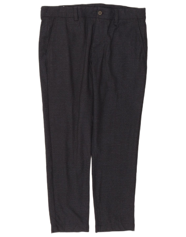 Zara Mens Slim Chino Trousers EU 44 Large W34 L28 Navy Blue Polyester