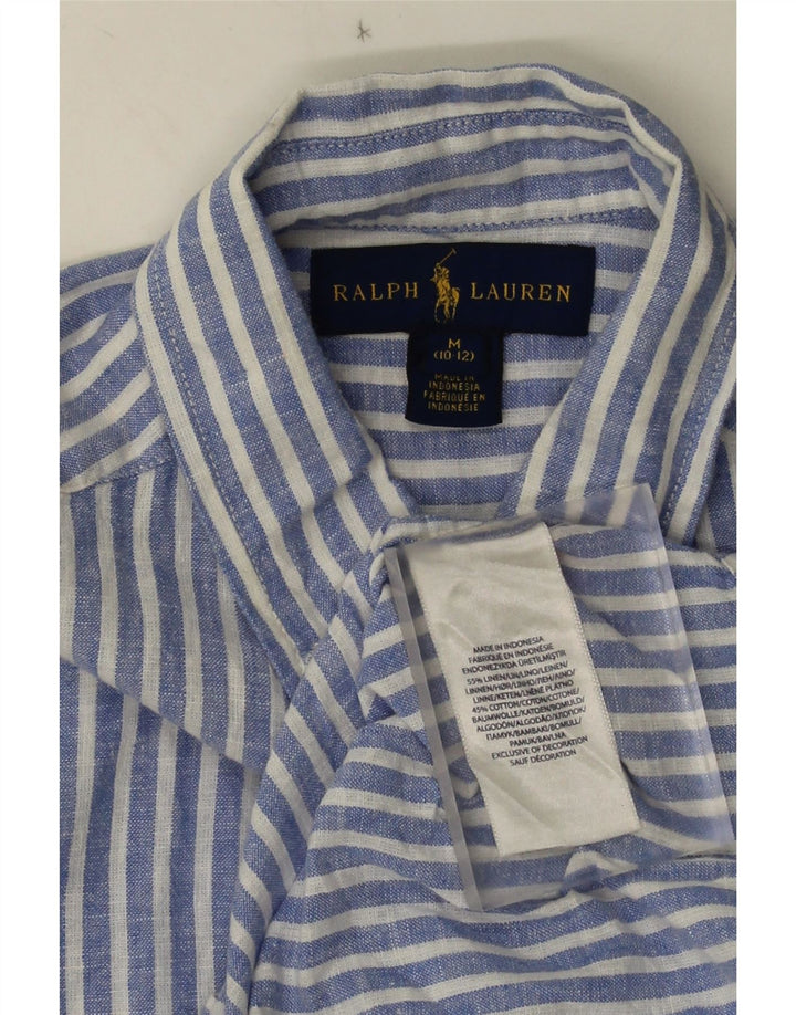Chemise Ralph Lauren Garçon 10-11 ans Lin Rayé Bleu Moyen