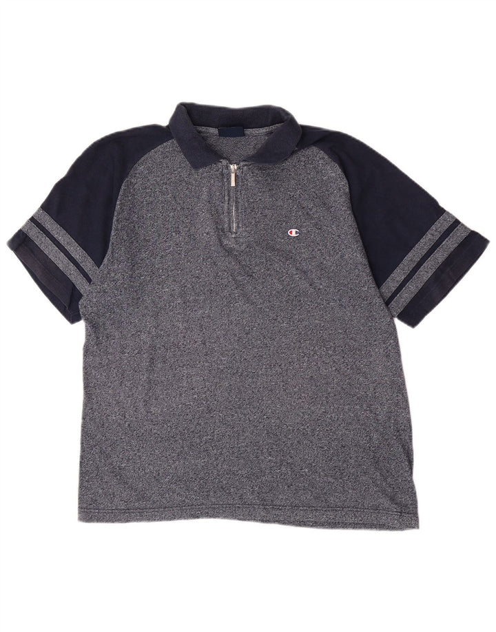 Champion Polo Homme Bleu Marine Moyen Colourblock Coton