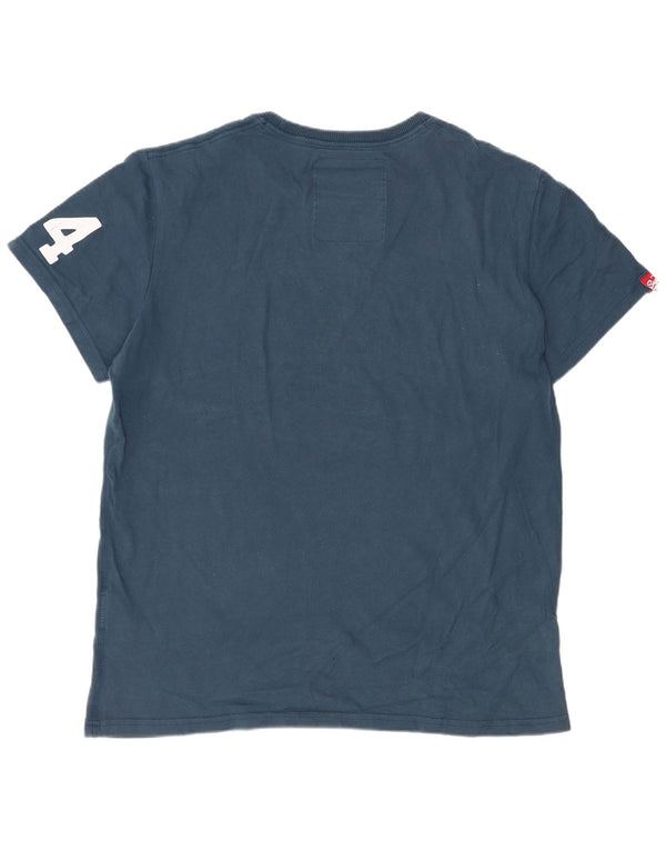 Superdry Mens Graphic T-Shirt Top XL Navy Blue Cotton