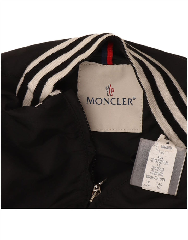 Moncler Veste Bomber Courte Fille 9-10 Ans Polyamide Rayé Noir