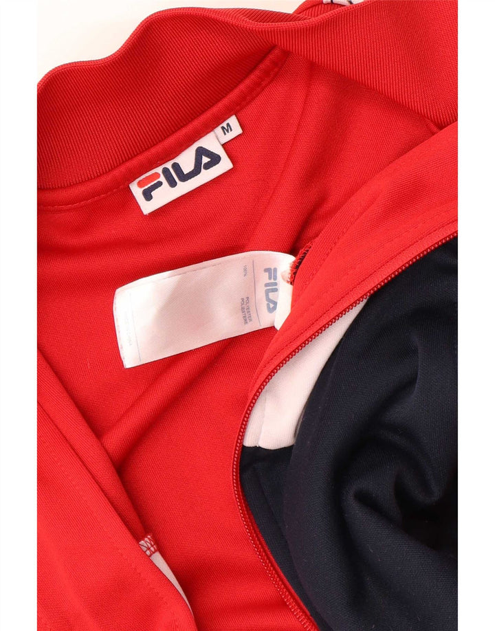 Fila Veste de survêtement graphique pour femme UK 14 Rouge moyen Colourblock