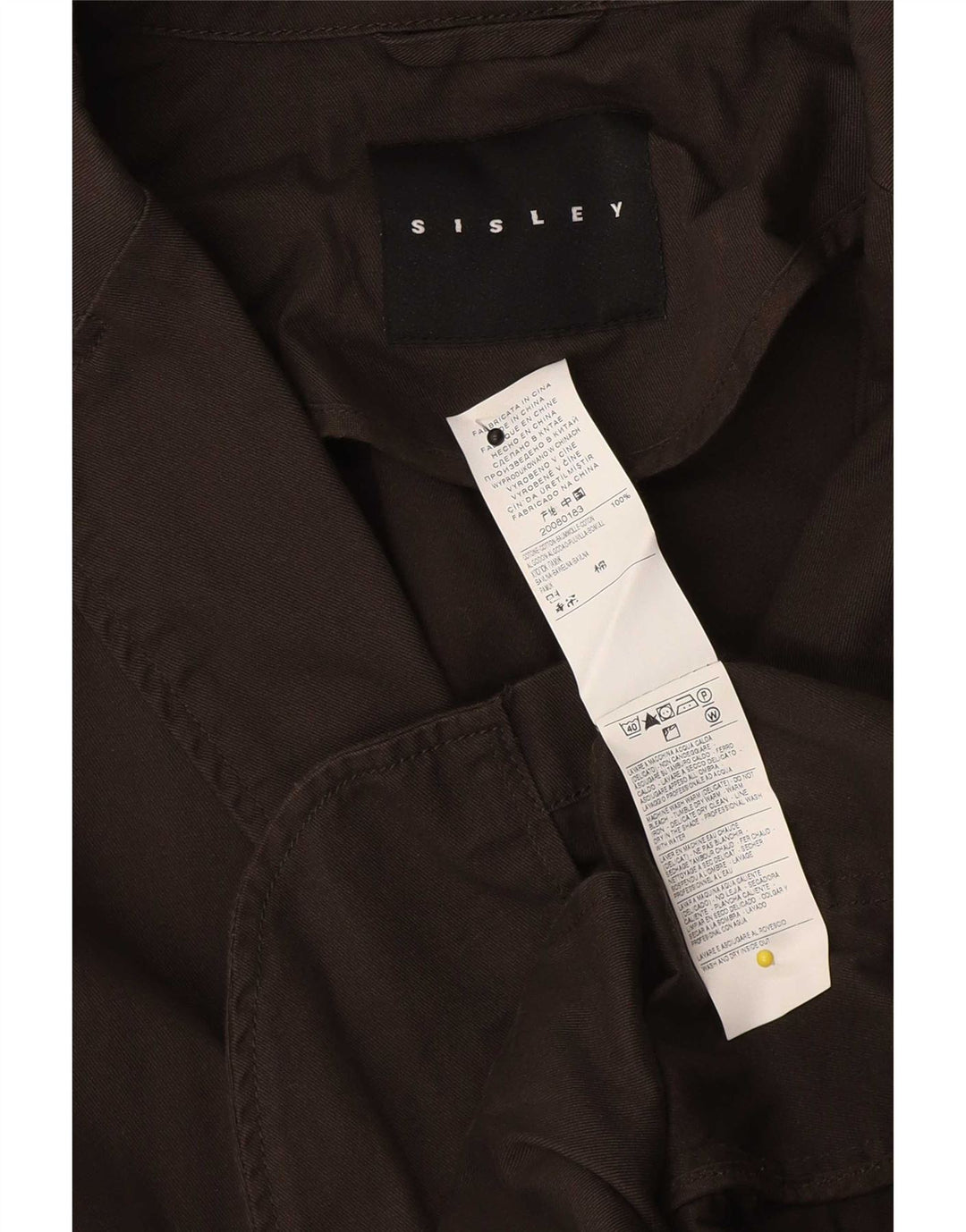 Sisley Veste Blazer 2 Boutons Homme IT 48 Marron Moyen Coton