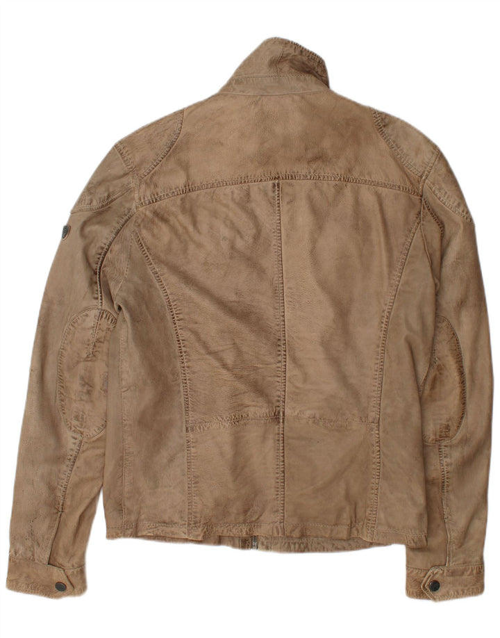 Gipsy Veste en cuir pour homme UK 36 Petit Beige