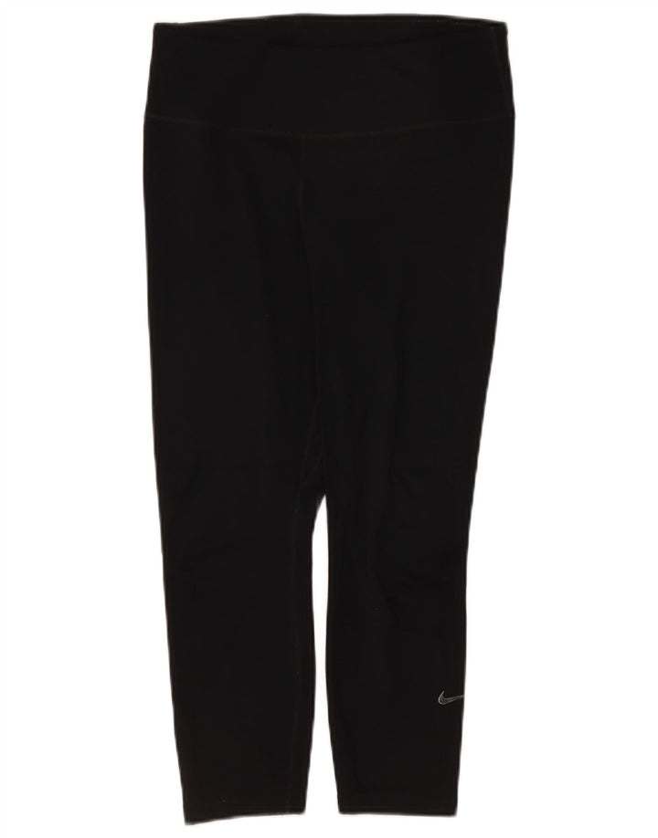 Nike Legging Capri Dri Fit Femme UK 12 Noir Moyen Polyester