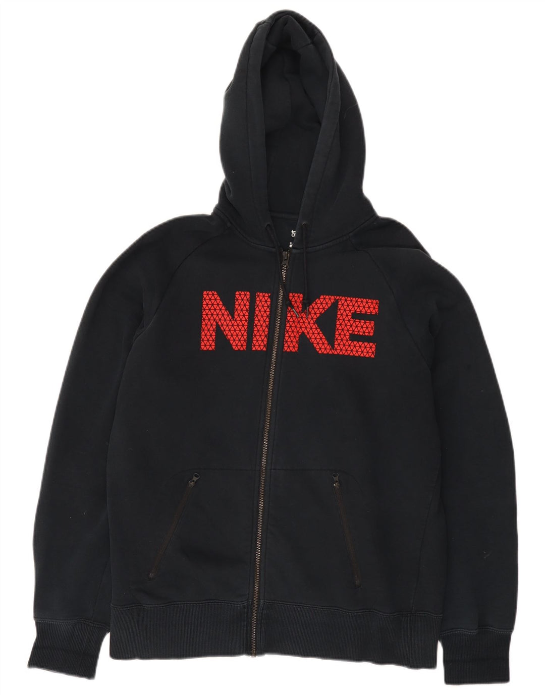 Nike Sweat à capuche zippé graphique en coton noir moyen pour homme