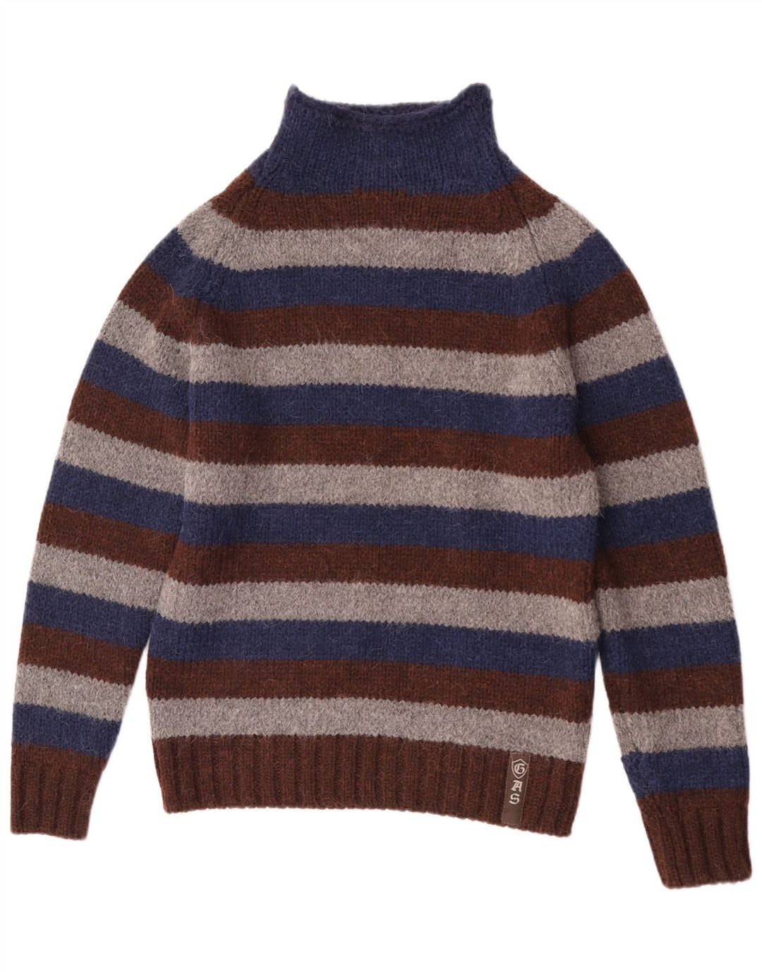 Gas Pull col roulé pour homme en laine vierge à rayures multicolores