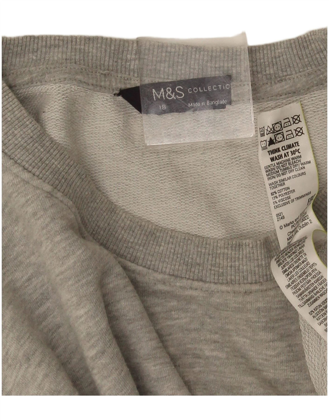 Marks & Spencer Sweat-shirt surdimensionné pour femme UK 18 XL Gris moucheté