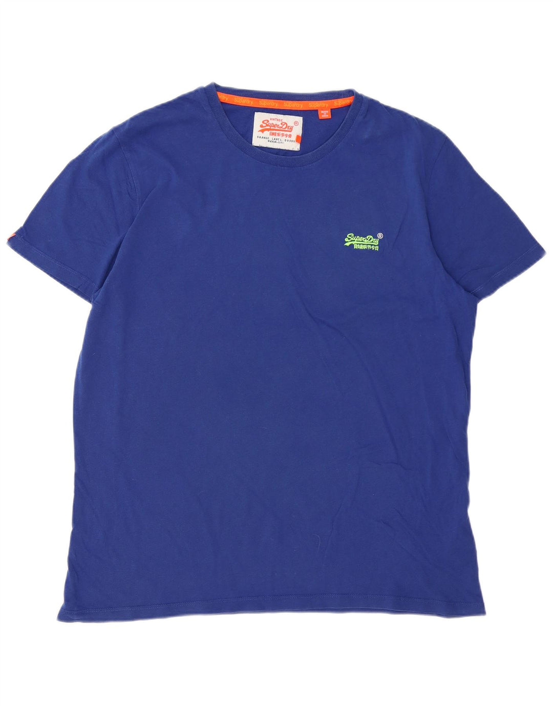SUPERDRY T-Shirt Homme Top 2XL Bleu Coton