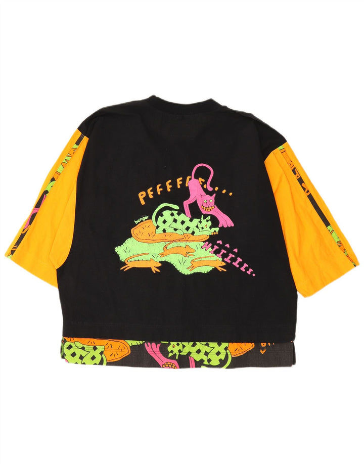 BENGER Haut graphique pour femme à manches 3/4 EU 38 Noir moyen Colourblock