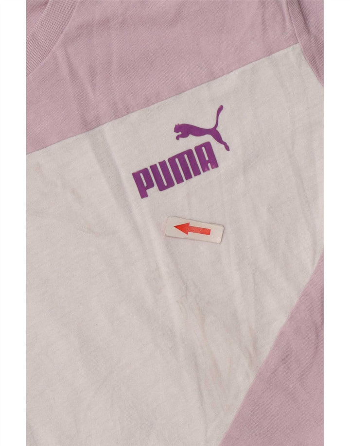 Puma T-shirt pour femme UK 12 Rose moyen Colourblock