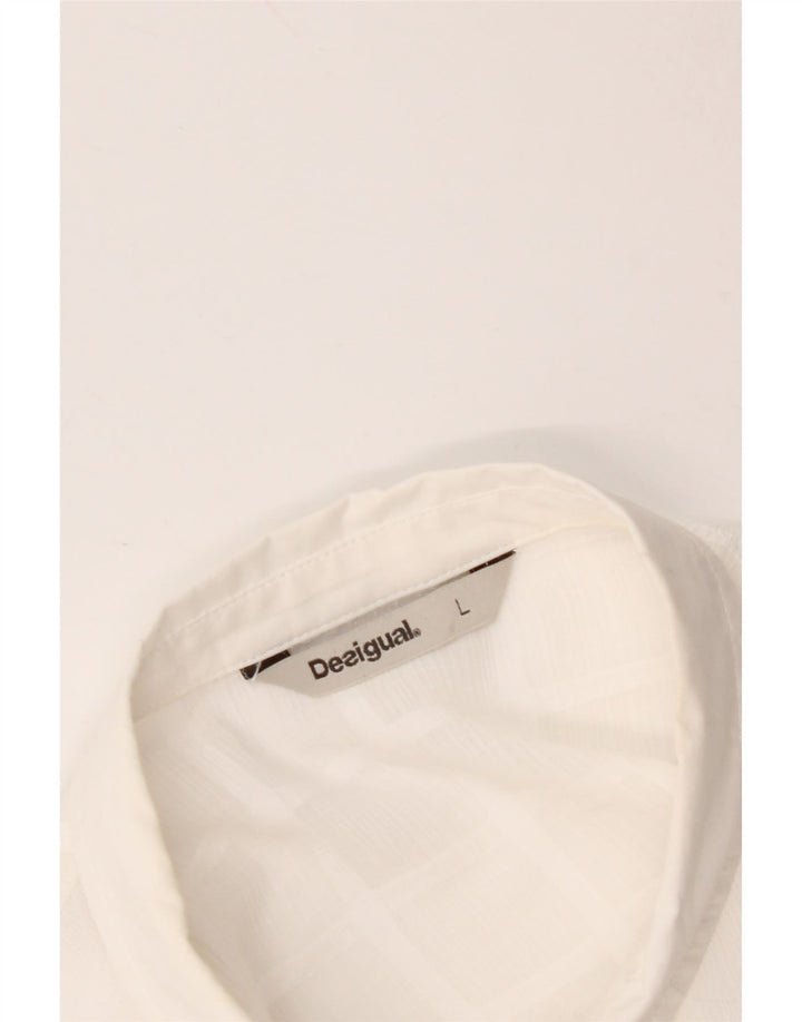 DESIGUAL Chemisier long pour femme UK 16 Large Blanc
