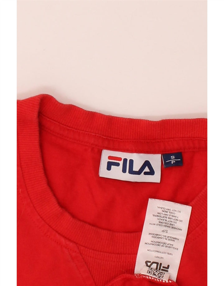 FILA Mens T-Shirt Top Small Red Cotton Vintage Fila and Second-Hand Fila from Messina Hembry 