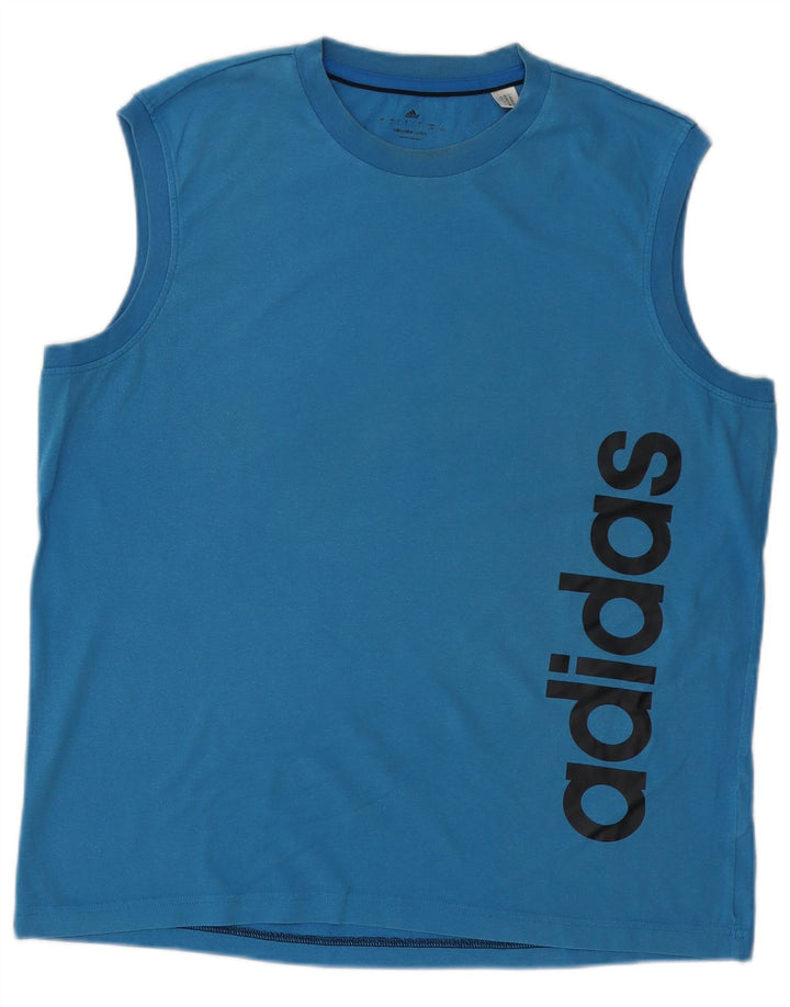 Adidas Hommes Climalite Graphic Débardeur Grand Bleu