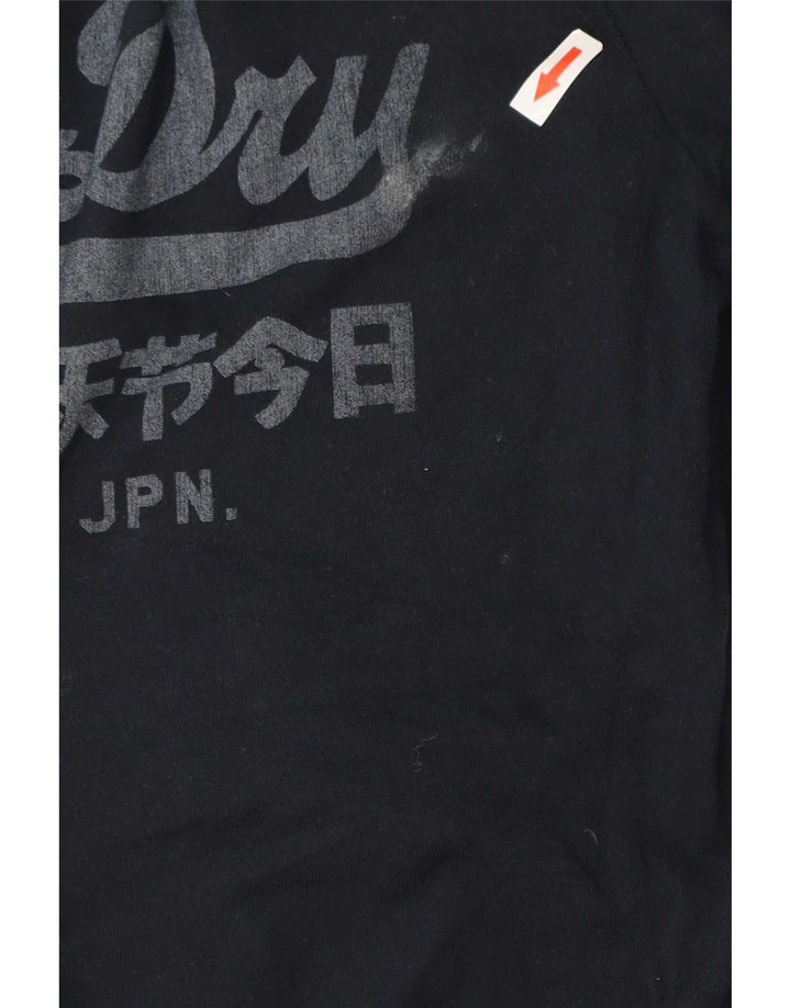 Superdry Haut Graphique à Manches Longues pour Homme en Coton Bleu Marine Large