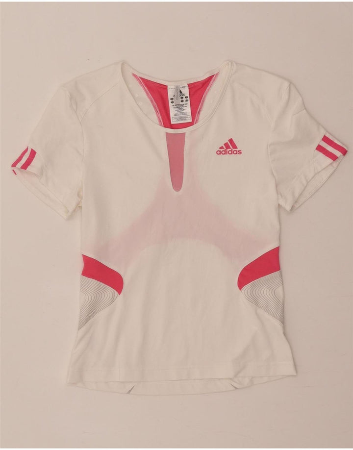 Adidas Clima 365 T-Shirt Top UK 12 Medium Blanc Colorblock