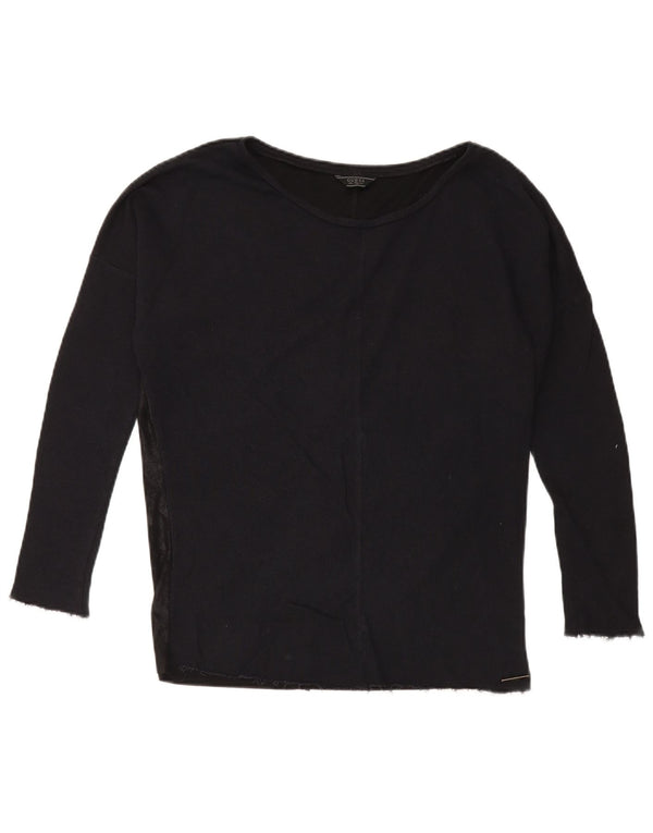Guess Haut surdimensionné à manches longues pour femme UK 10 Small Noir