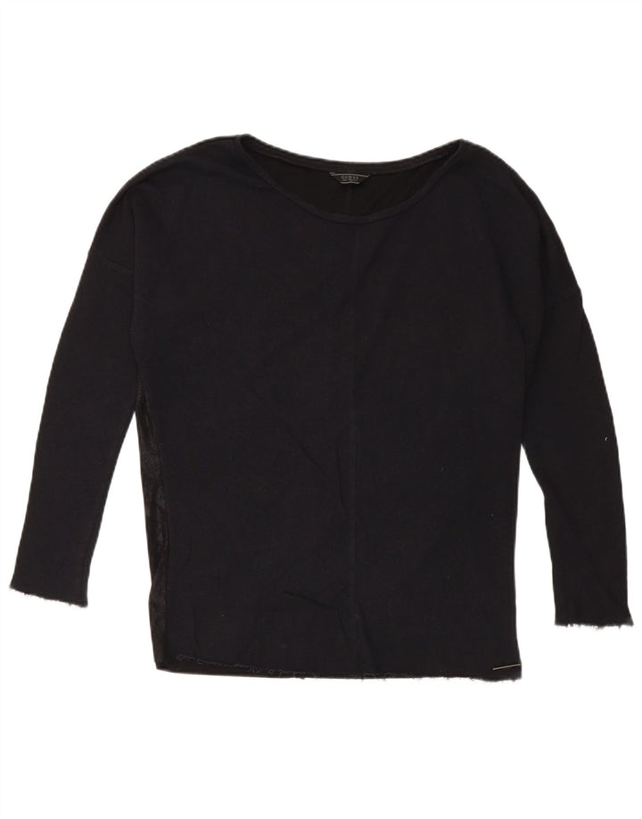 Guess Haut surdimensionné à manches longues pour femme UK 10 Small Noir