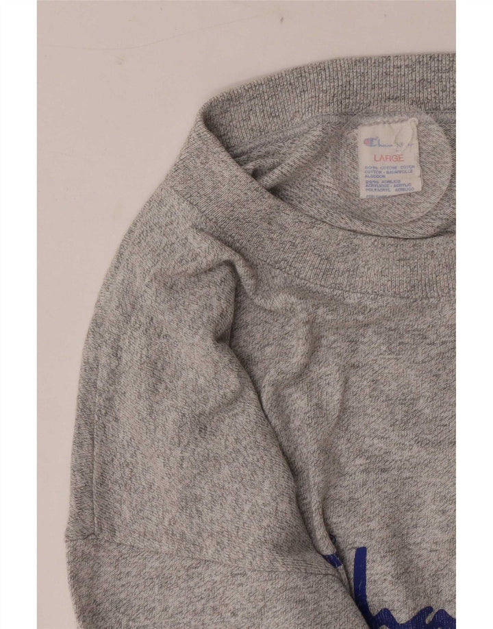 Champion Haut graphique à manches longues pour homme en coton moucheté gris grand