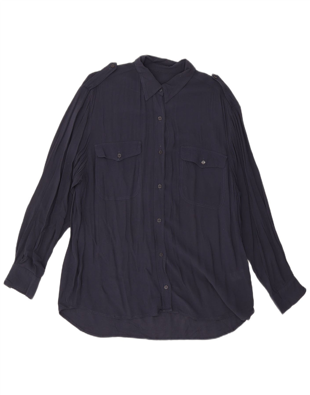 French Connection Chemisier Chemise Femme UK 42 Bleu Marine Moyen Viscose