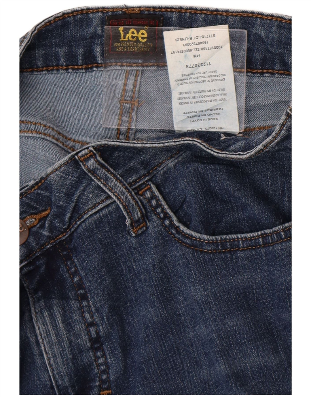 Lee Jeans Capri taille haute pour femme US 14 XL W34 L22 Bleu Polyester