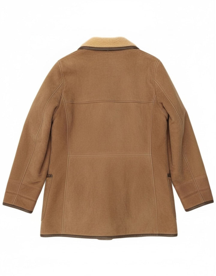 manteau en peau de mouton femme vintage UK 16 Grand Beige