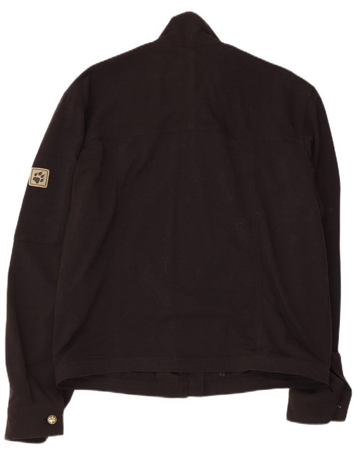 JACK WOLFSKIN Veste de Pluie Homme UK 36/38 Moyen Noir Polyamide