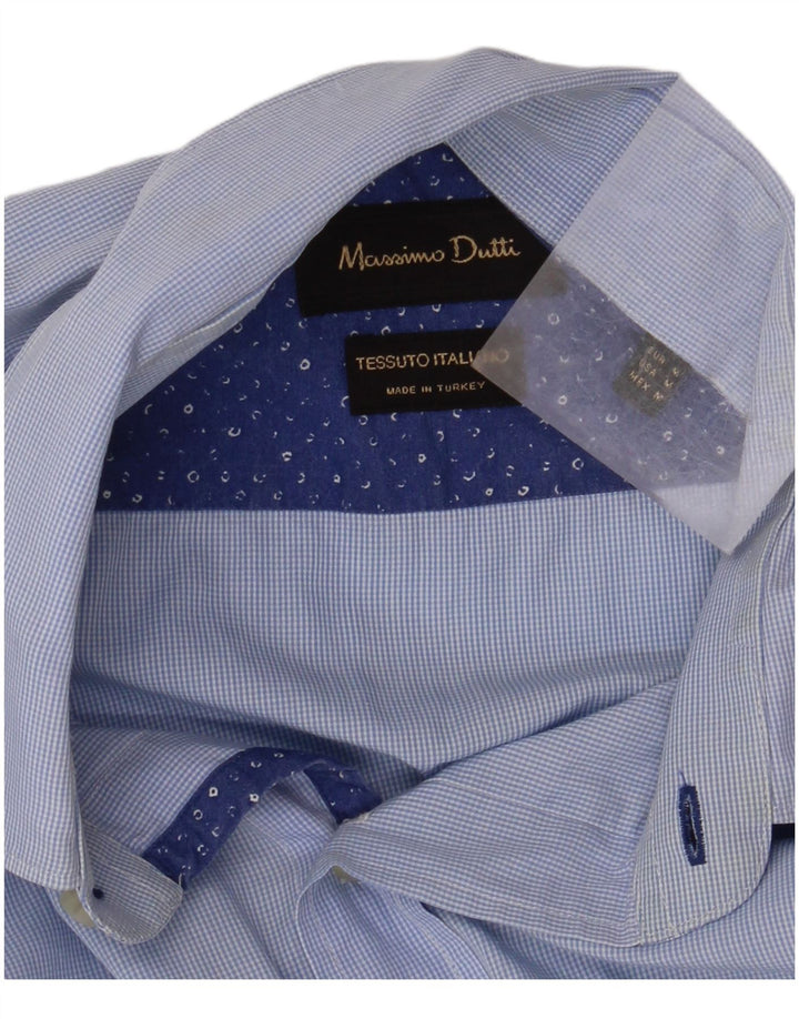 MASSIMO DUTTI Chemise Homme Vichy Bleu Moyen