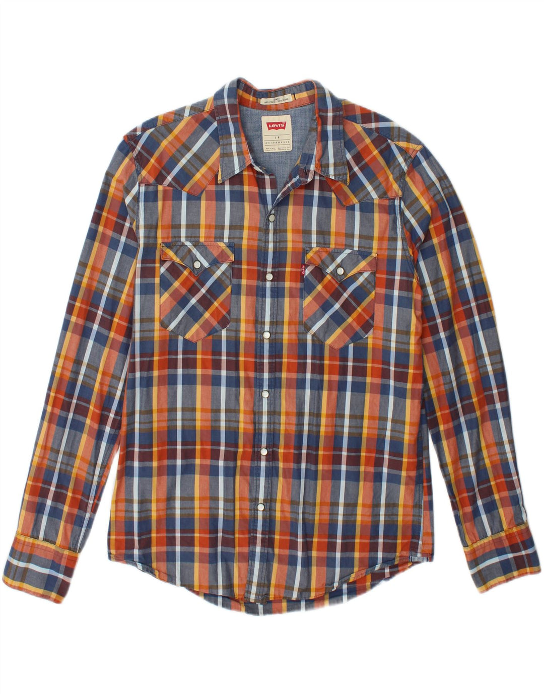 LEVI'S Mens Slim Fit Shirt Large Multicoloured Check Cotton Vintage Levi's and Second-Hand Levi's from Messina Hembry 