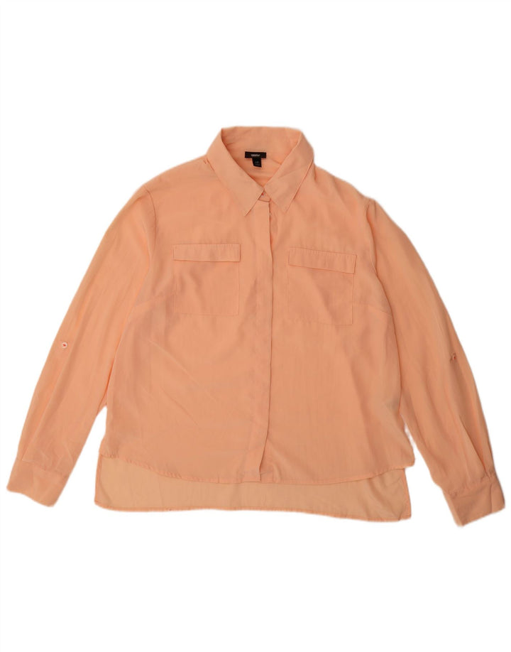 Mossimo Chemise Chemisier Femme UK 16 Large Orange Polyester
