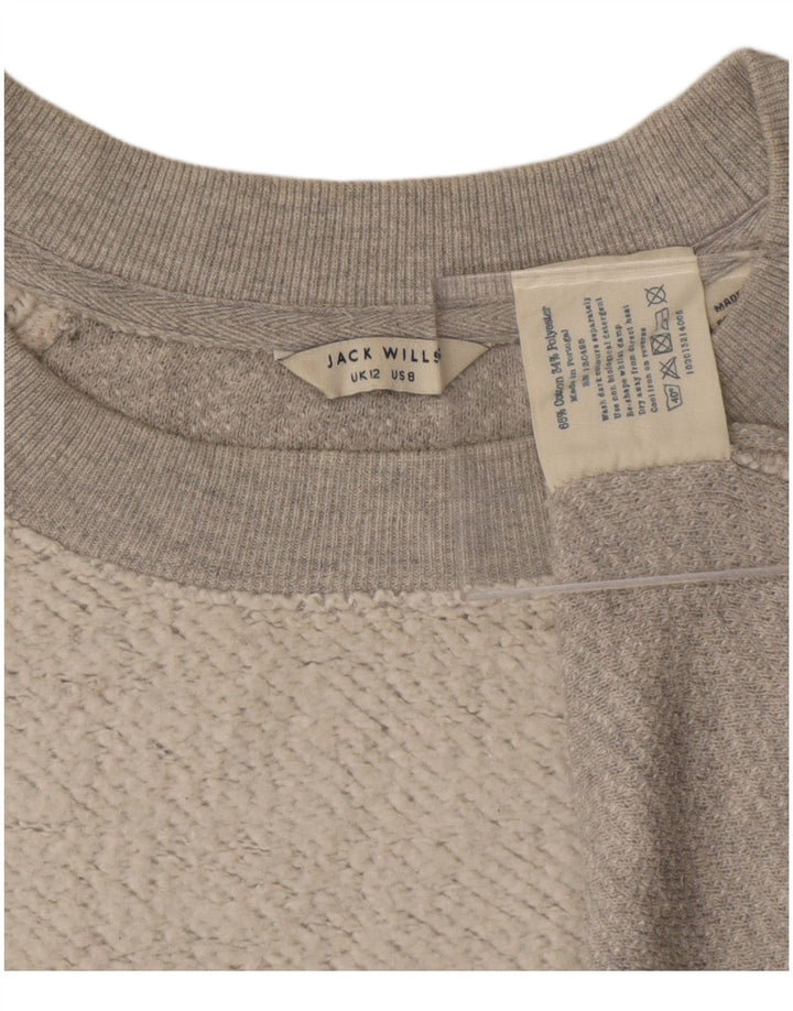 Jack Wills Sweat-shirt court pour femme UK 12 Gris moyen Coton