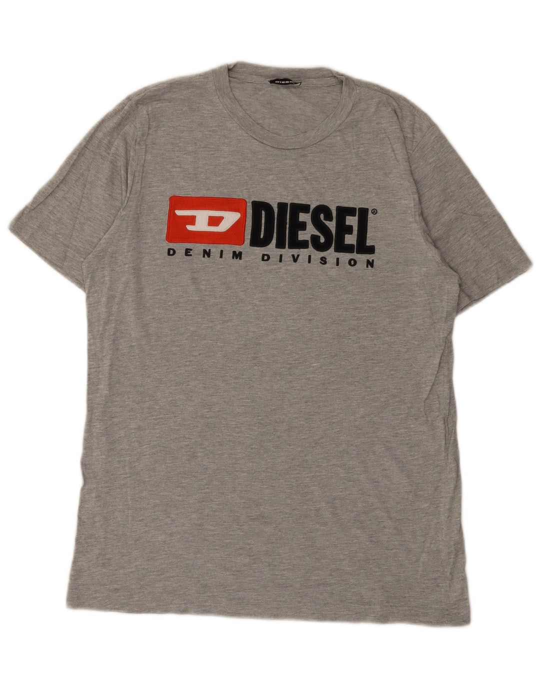 Diesel T-Shirt Graphique Top XS Gris Moucheté Coton Homme