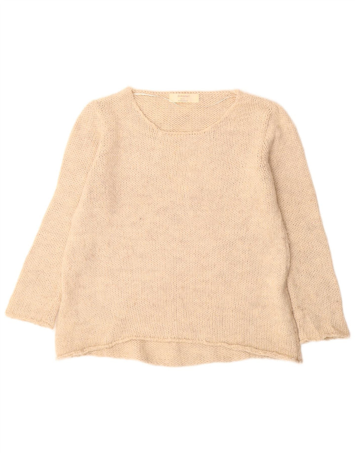 Zara Pull col bateau pour femme UK 14 Acrylique beige moyen