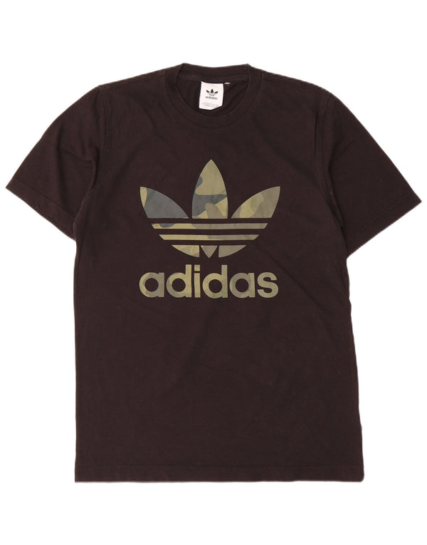 Adidas T-shirt graphique pour hommes, petit haut en coton noir