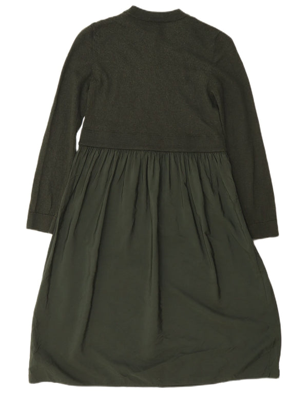 Cos Robe à manches longues pour femme UK 6 XS en laine verte